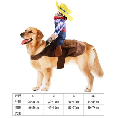 Funny Cowboy/Santa Riding Dog Costume