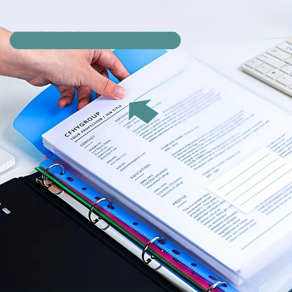 File Folder Expansion Bag with Punched Holes