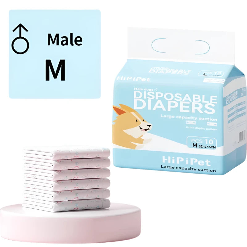 10pcs Disposable Pet Diapers for Male and Female Dog