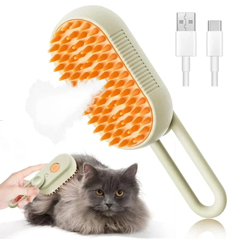 3-in-1 Steamy Hair Brush for Cats and Dogs