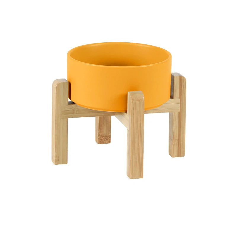 Double Ceramic Pet Bowl with Stand
