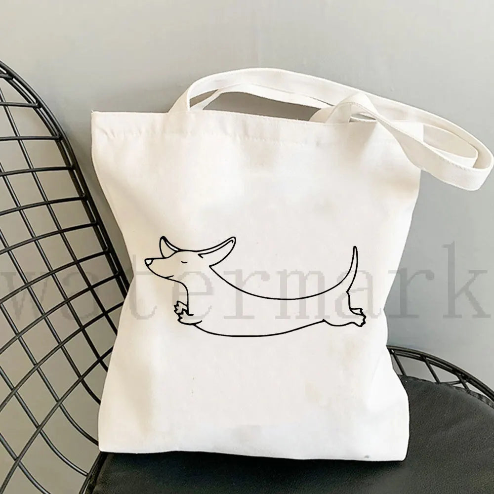 Dachshund Canvas Shopper Bag
