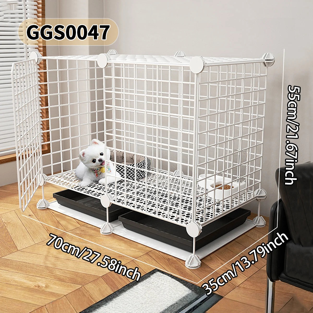 Indoor Pet Cage with Toilet for Small Pets
