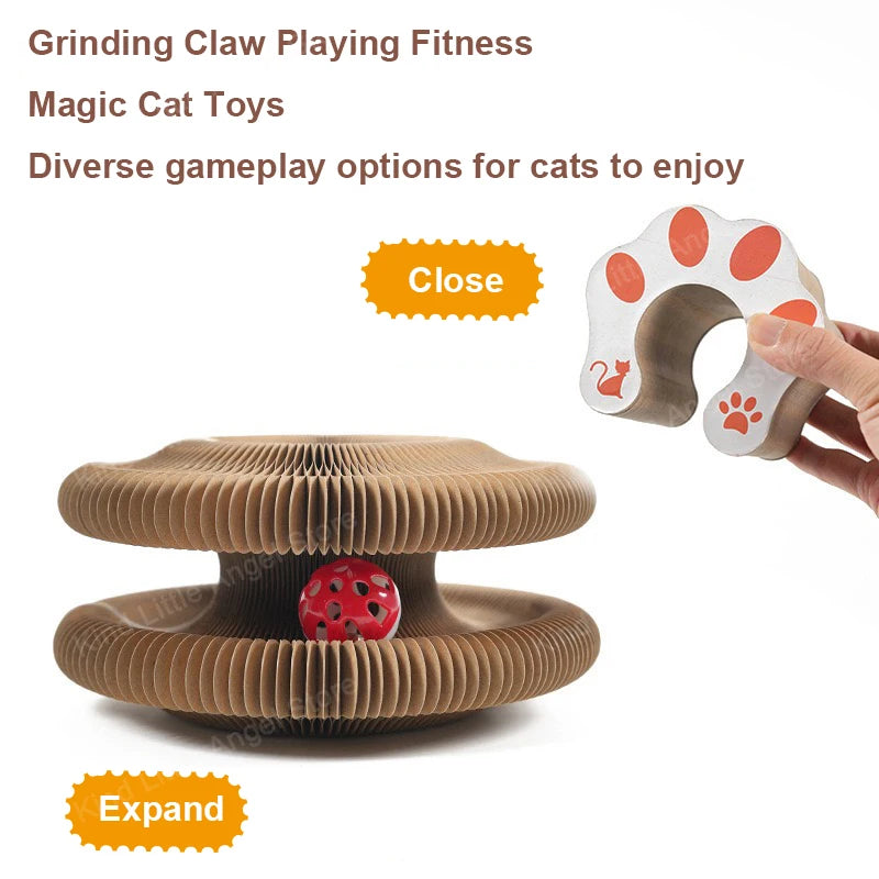 Round Cat Scratch Board with Ball Toy