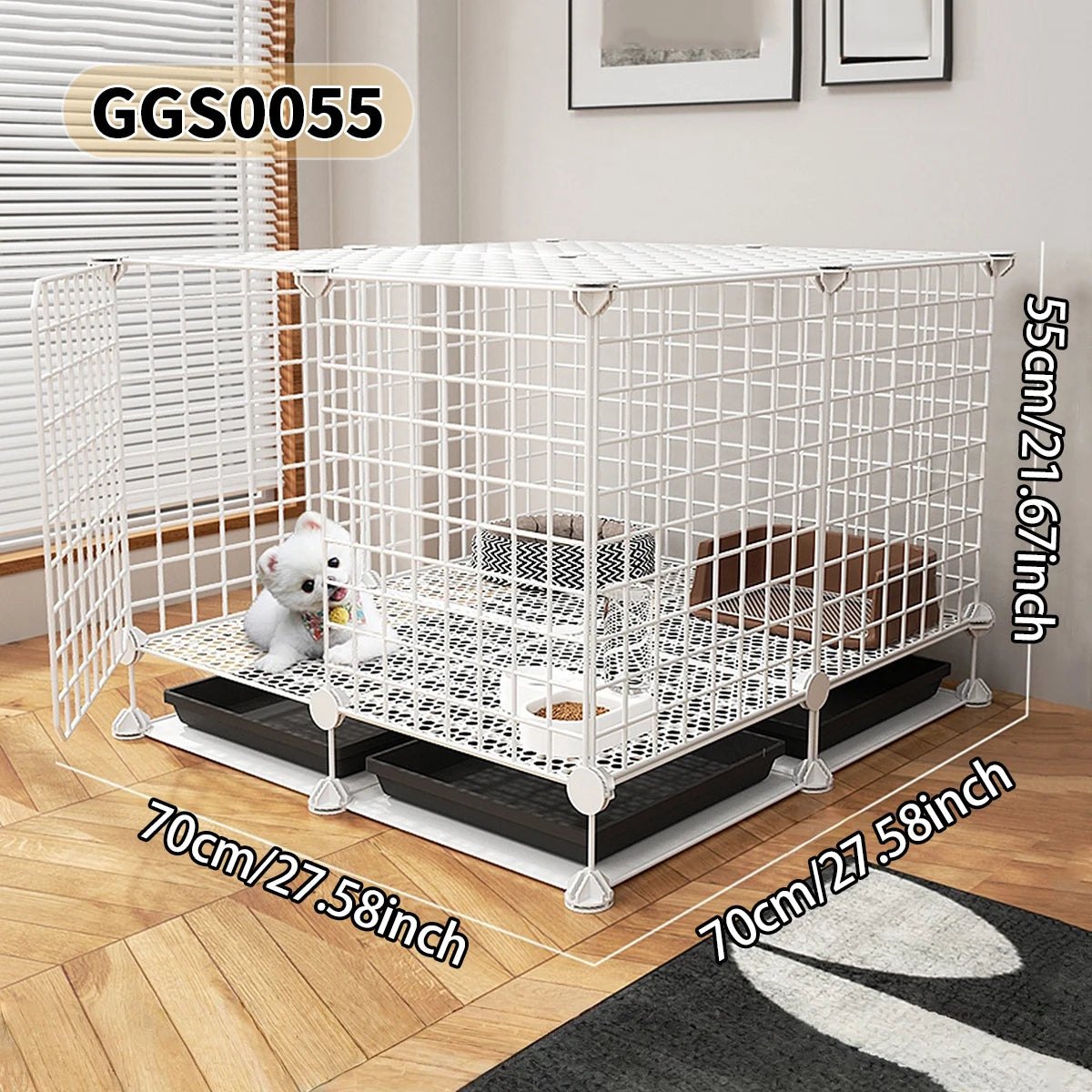 Indoor Pet Cage with Toilet for Small Pets