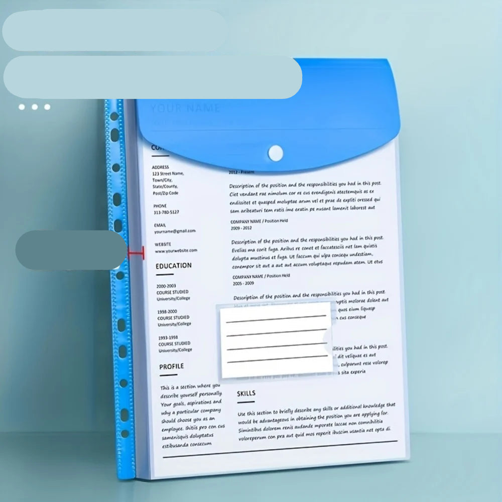 File Folder Expansion Bag with Punched Holes