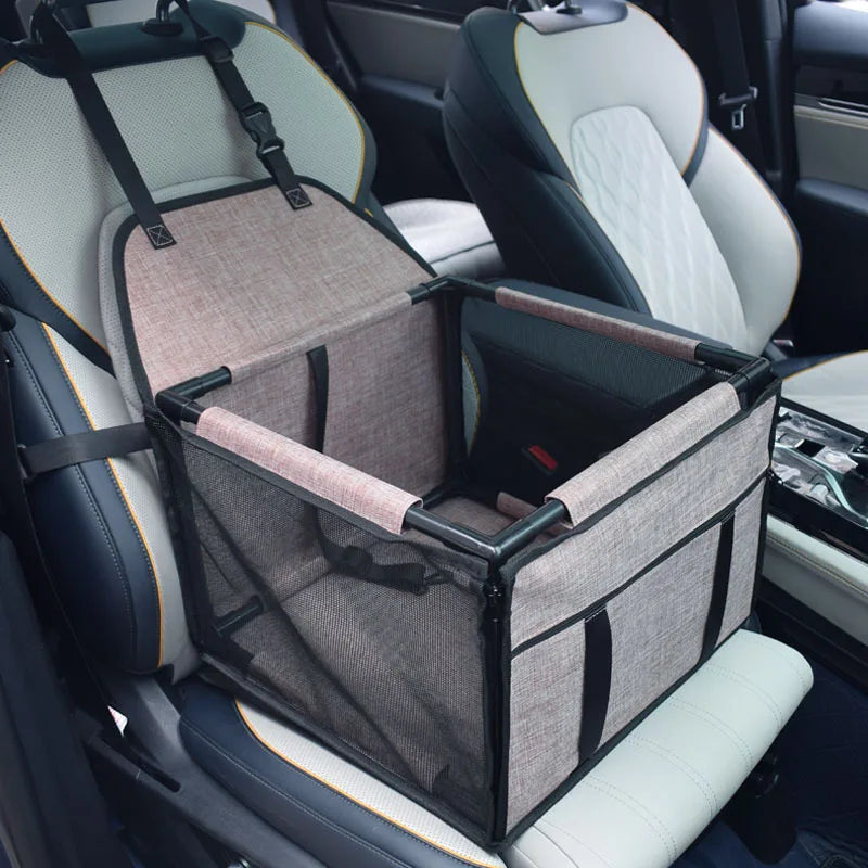 Car Travel Dog Seat Carrier in Coffee brown