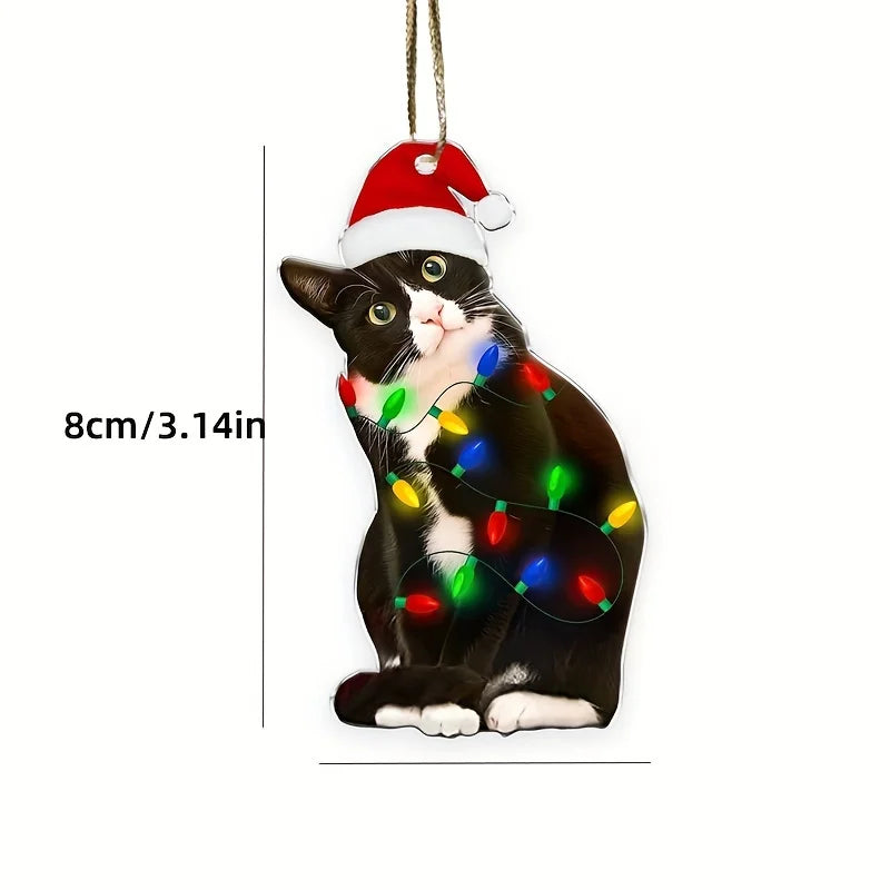 Charming Black Cat Christmas Ornament