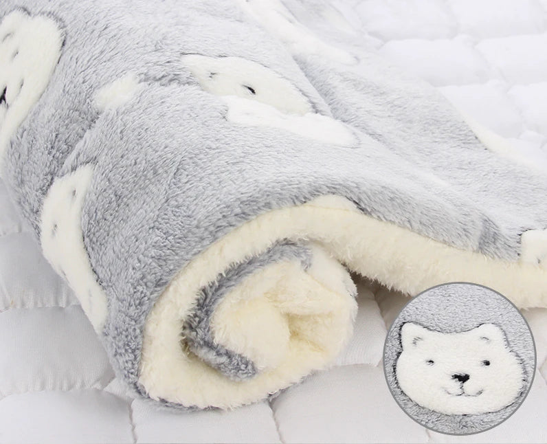 Washable Soft Fleece Pet Bed Blanket