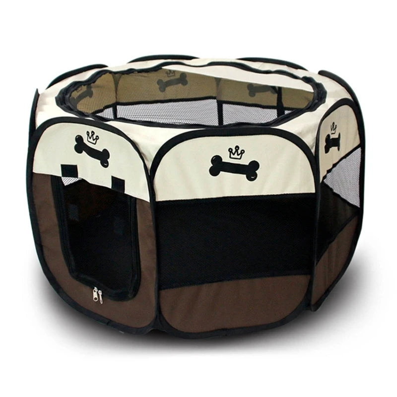 Foldable Octagonal Dog Tent & Playpen for Puppies and Small Pets