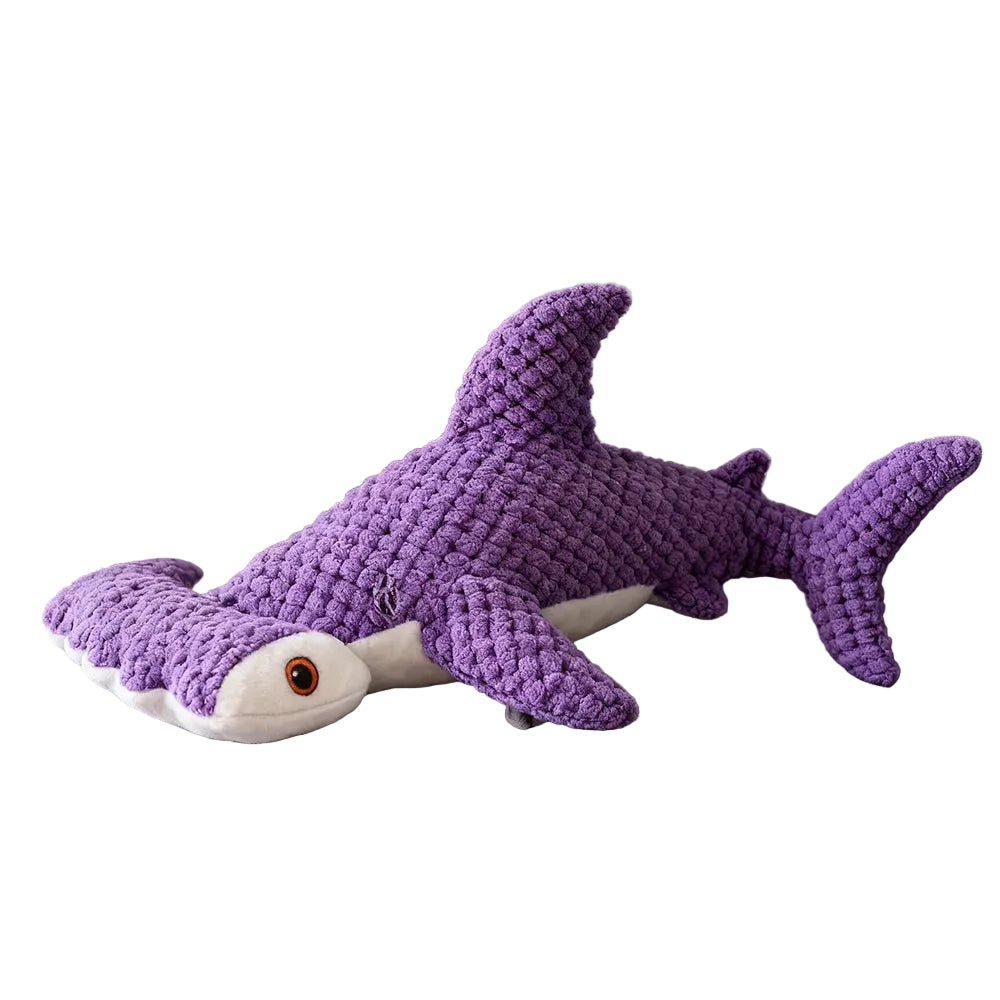 Shark-Shaped Plush Pet Toy with Squeaker