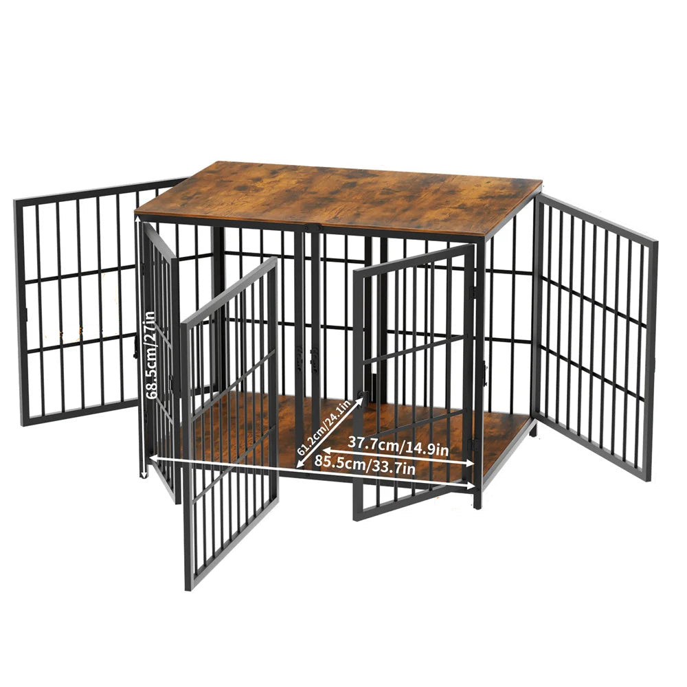 Heavy Duty Dog Crate with Divider and Four Doors