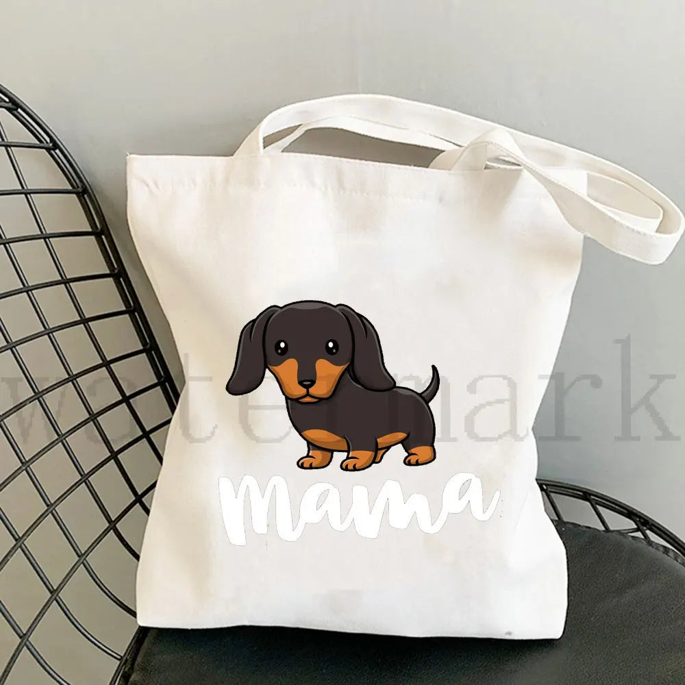 Dachshund Canvas Shopper Bag