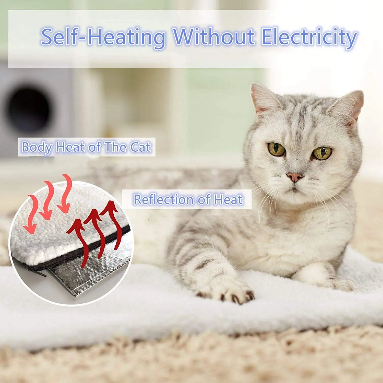 Self-Heating Pet Pad for Cats and Dogs