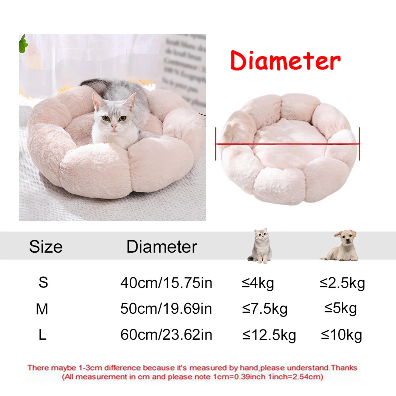 Extra-Large Plush Round Pet Bed