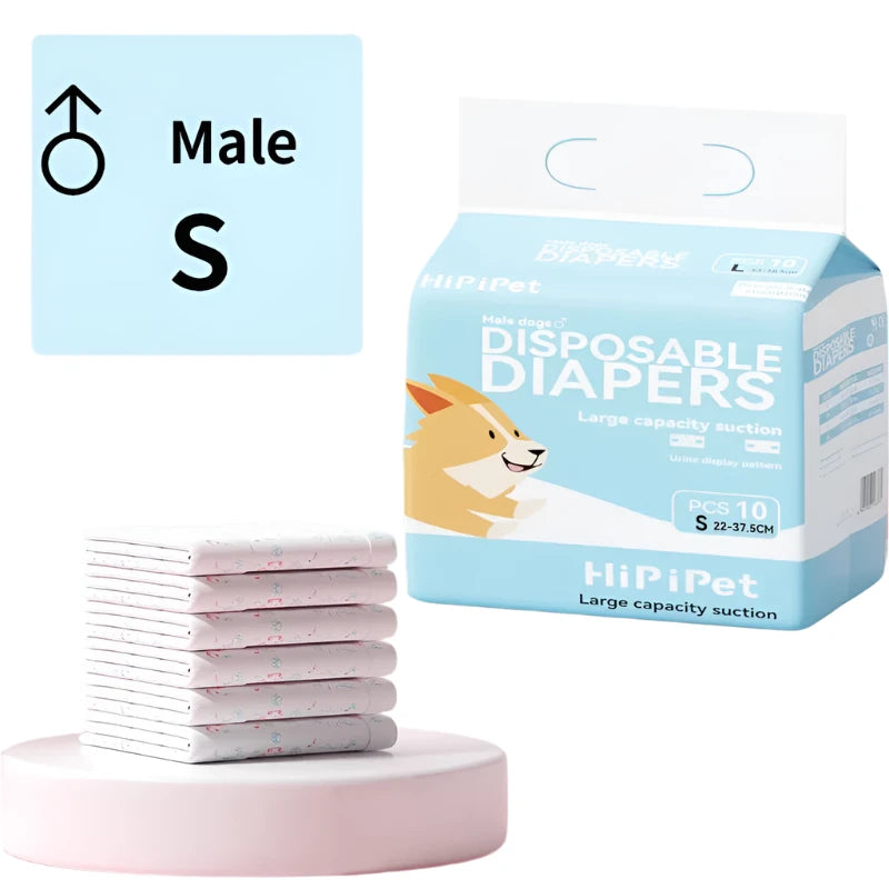 10pcs Disposable Pet Diapers for Male and Female Dog