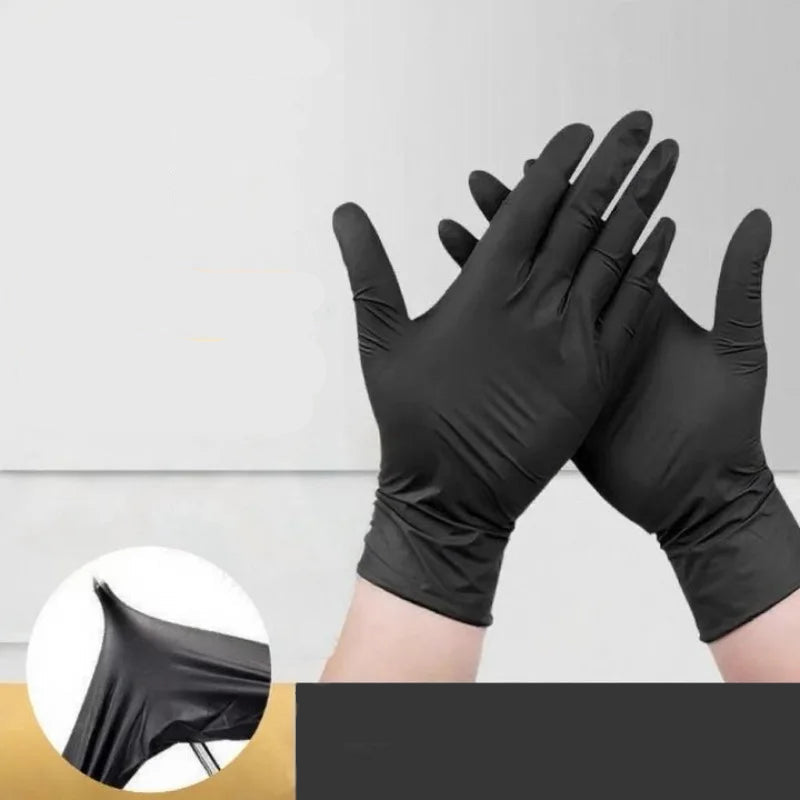 Disposable Black Latex Rubber Gloves