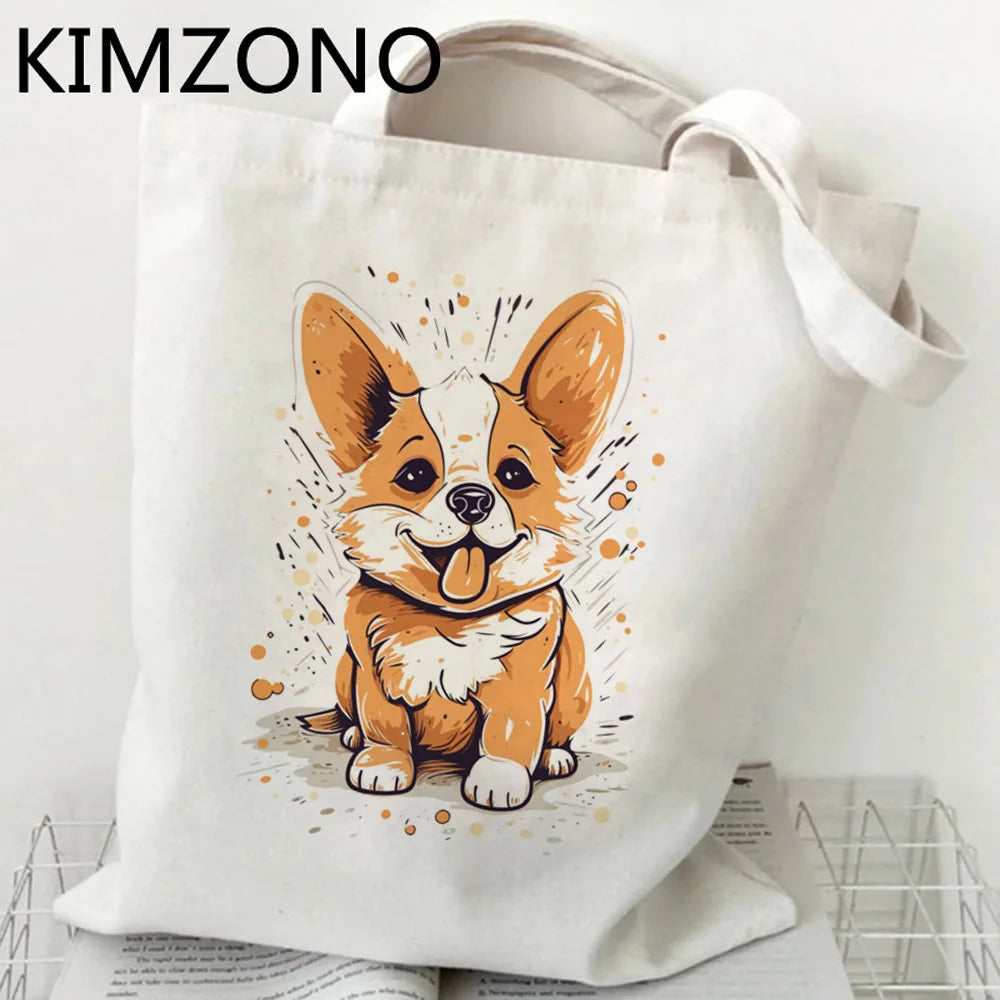 Corgi Cotton Tote Bag