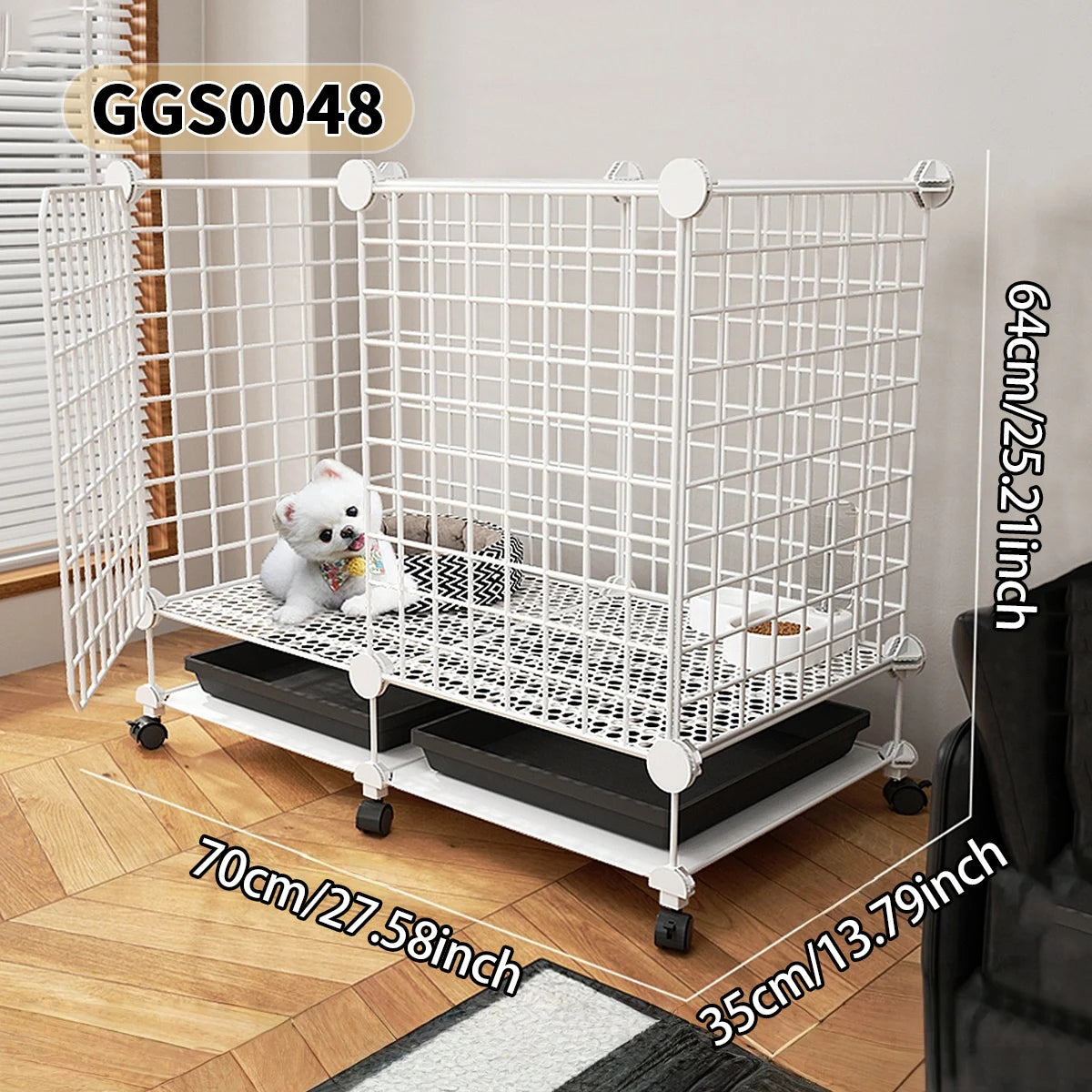 Indoor Pet Cage with Toilet for Small Pets