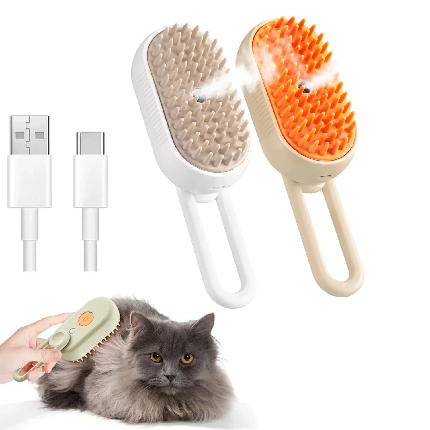 3-in-1 Steamy Hair Brush for Cats and Dogs