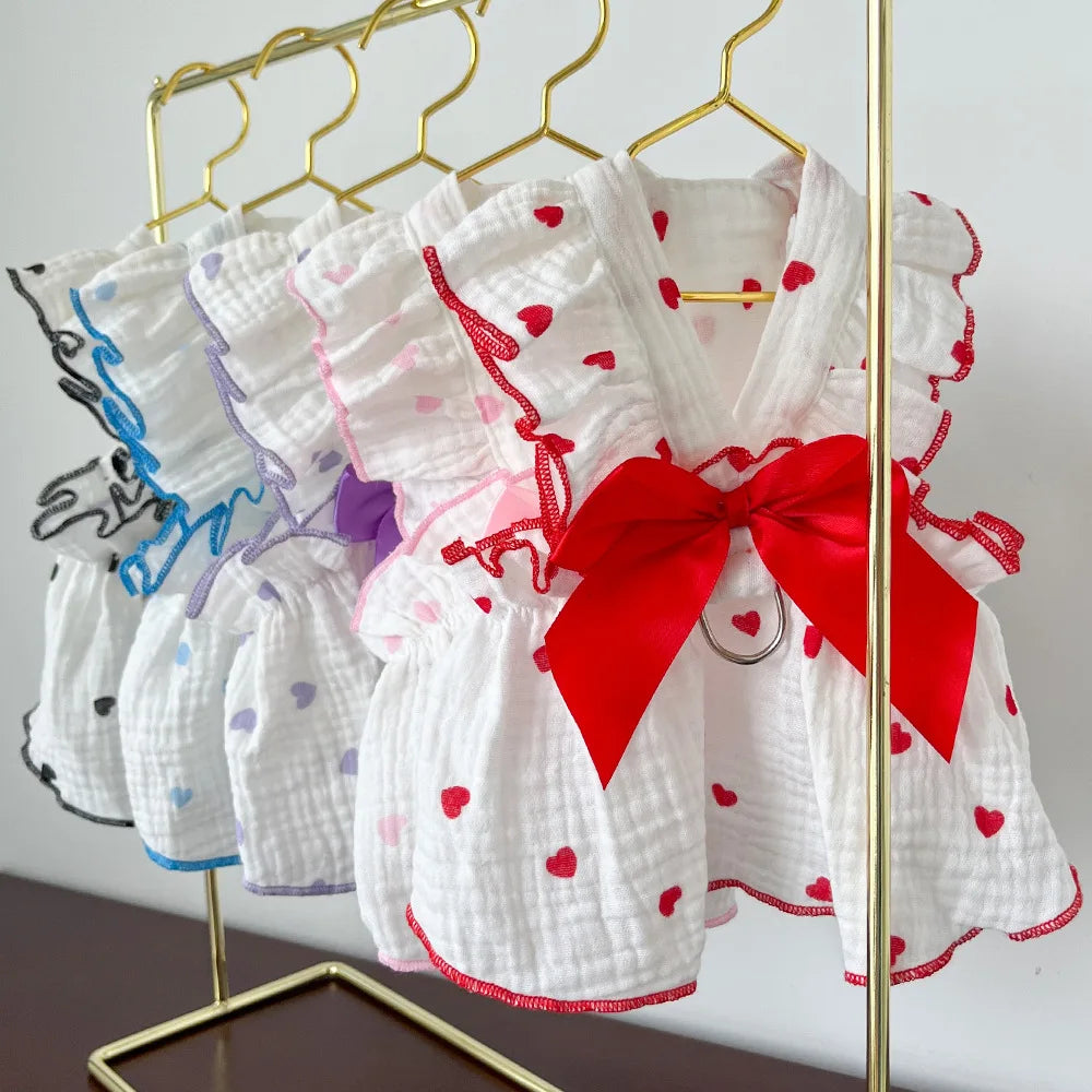 Cotton Fabric Pet Dress for Spring and Summer