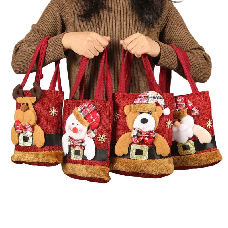 Linen Christmas Candy Bag