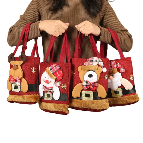 Linen Christmas Candy Bag, part of the RPBA Shop range for pets
