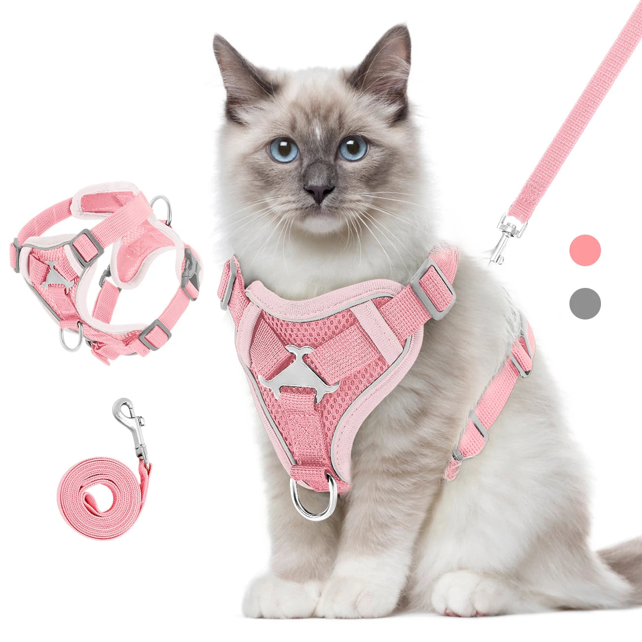 Breathable Reflective Cat Harness Set