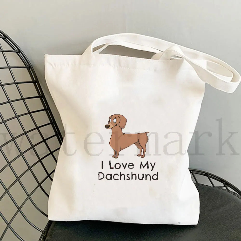 Dachshund Canvas Shopper Bag