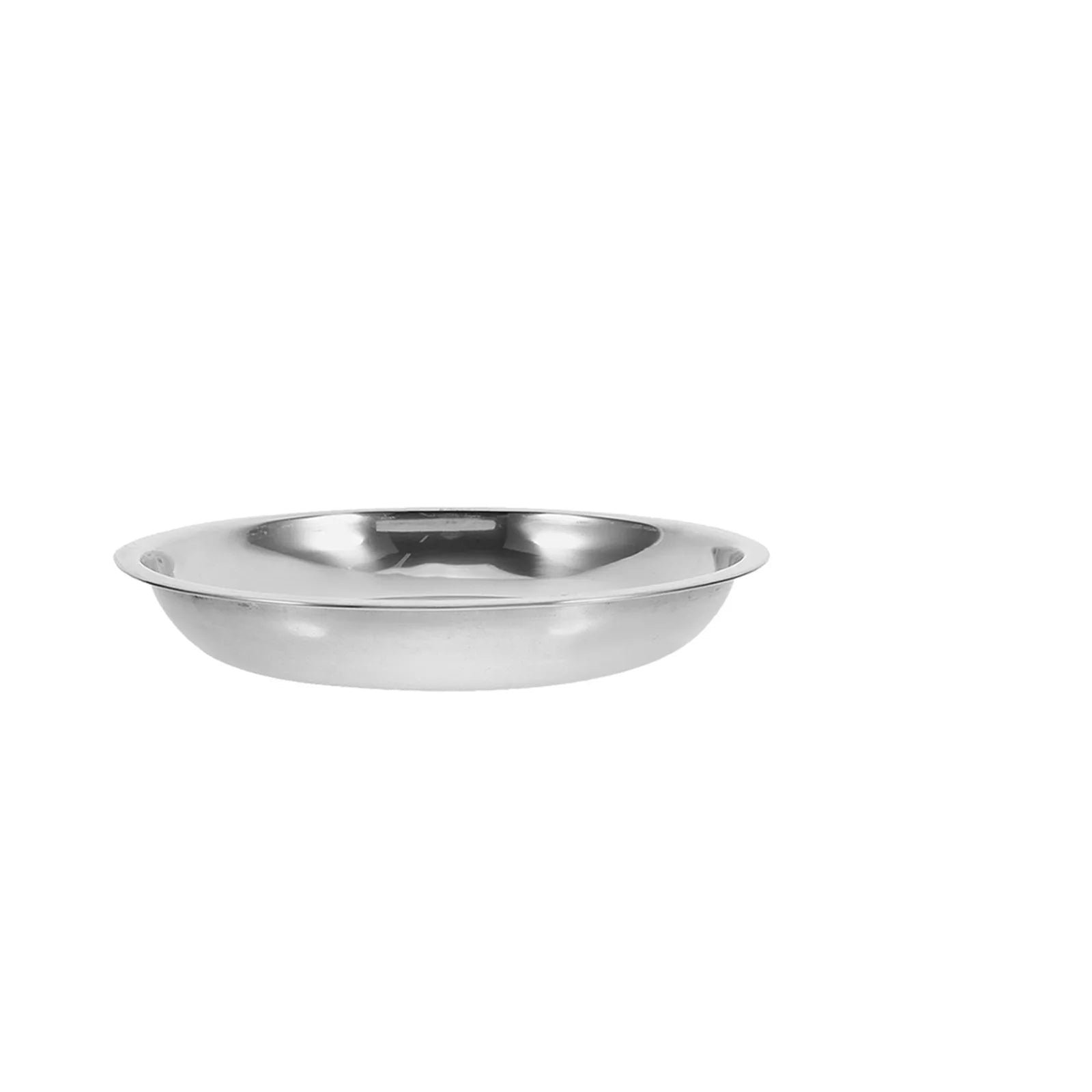 Flat Shallow Metal Feeding Pet Bowl