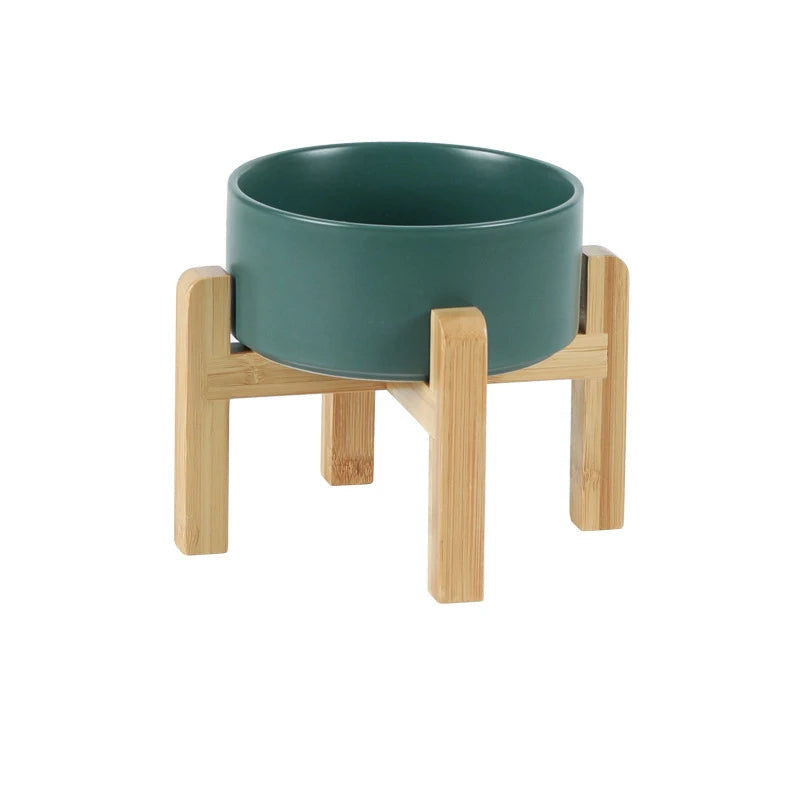 Double Ceramic Pet Bowl with Stand