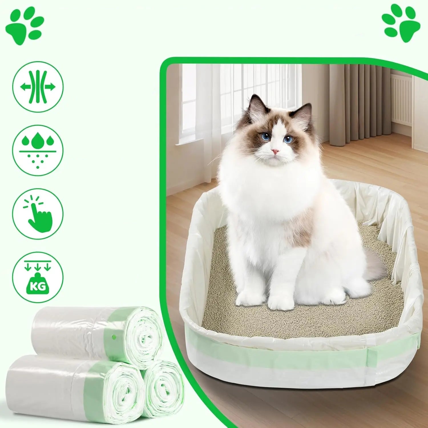 Heavy-Duty Cat Litter Poop Bag with Drawstring