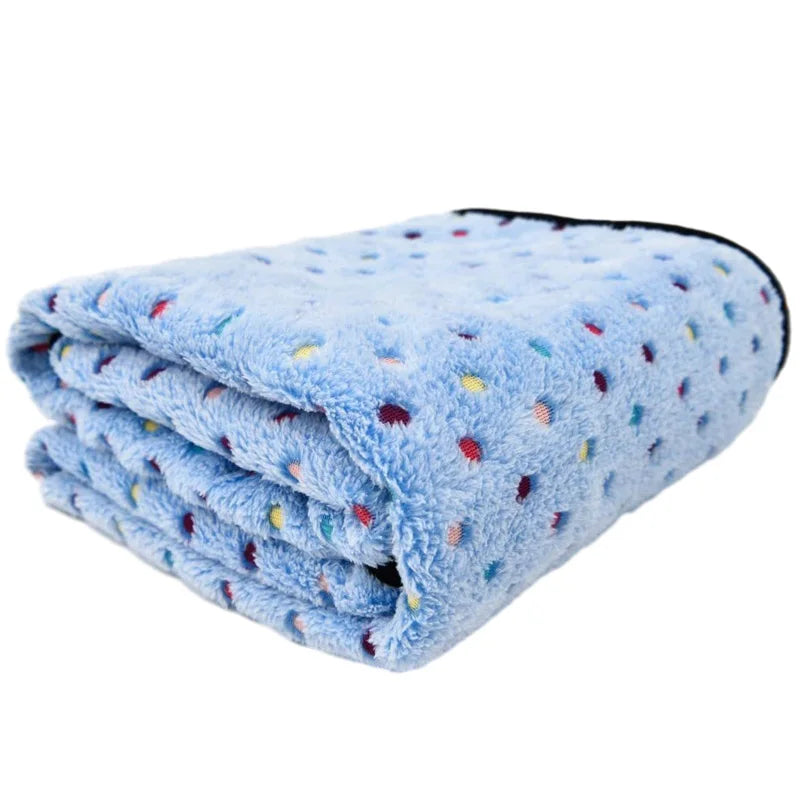 Soft Fluffy Pet Blanket with Dot Patterns