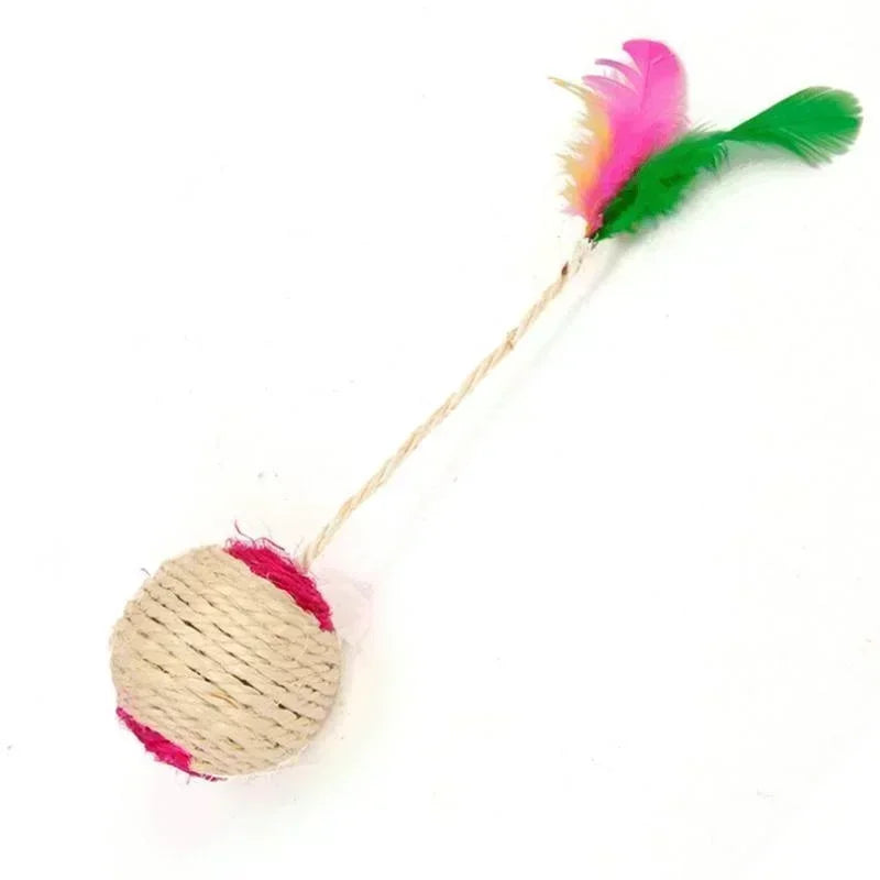 Cat Scratching Ball with Feather Toy
