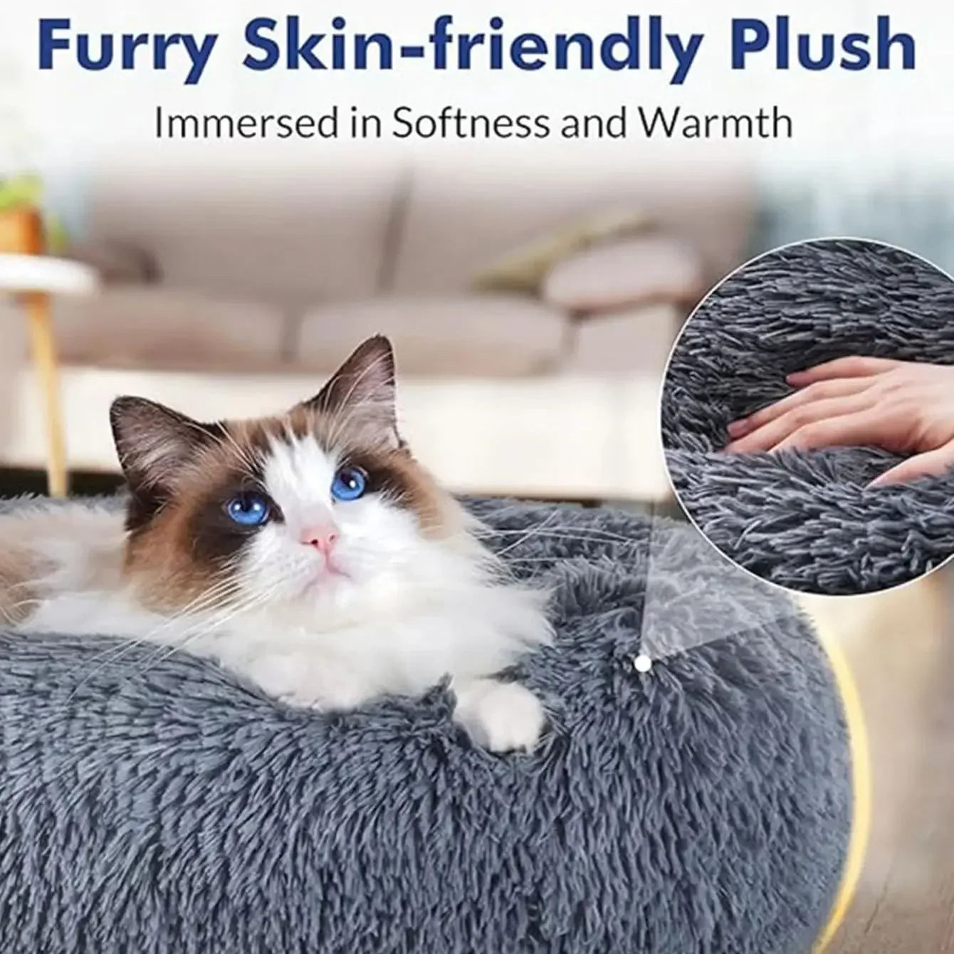 Extra-Large Plush Round Pet Bed