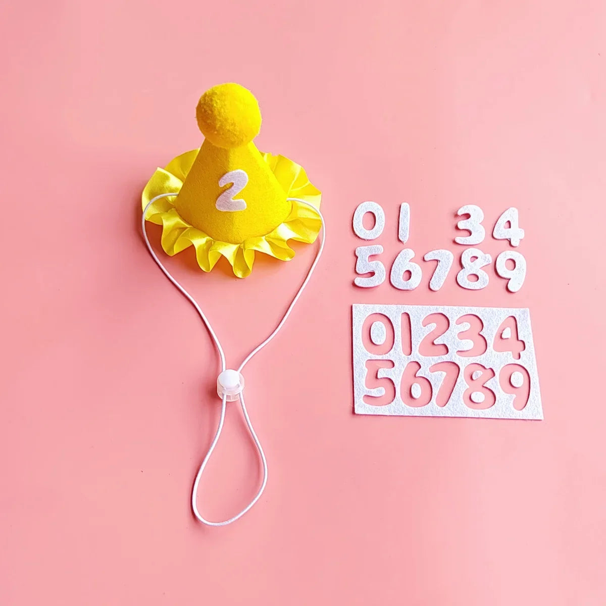 Doggy Birthday Outfit Set Yellow party hat