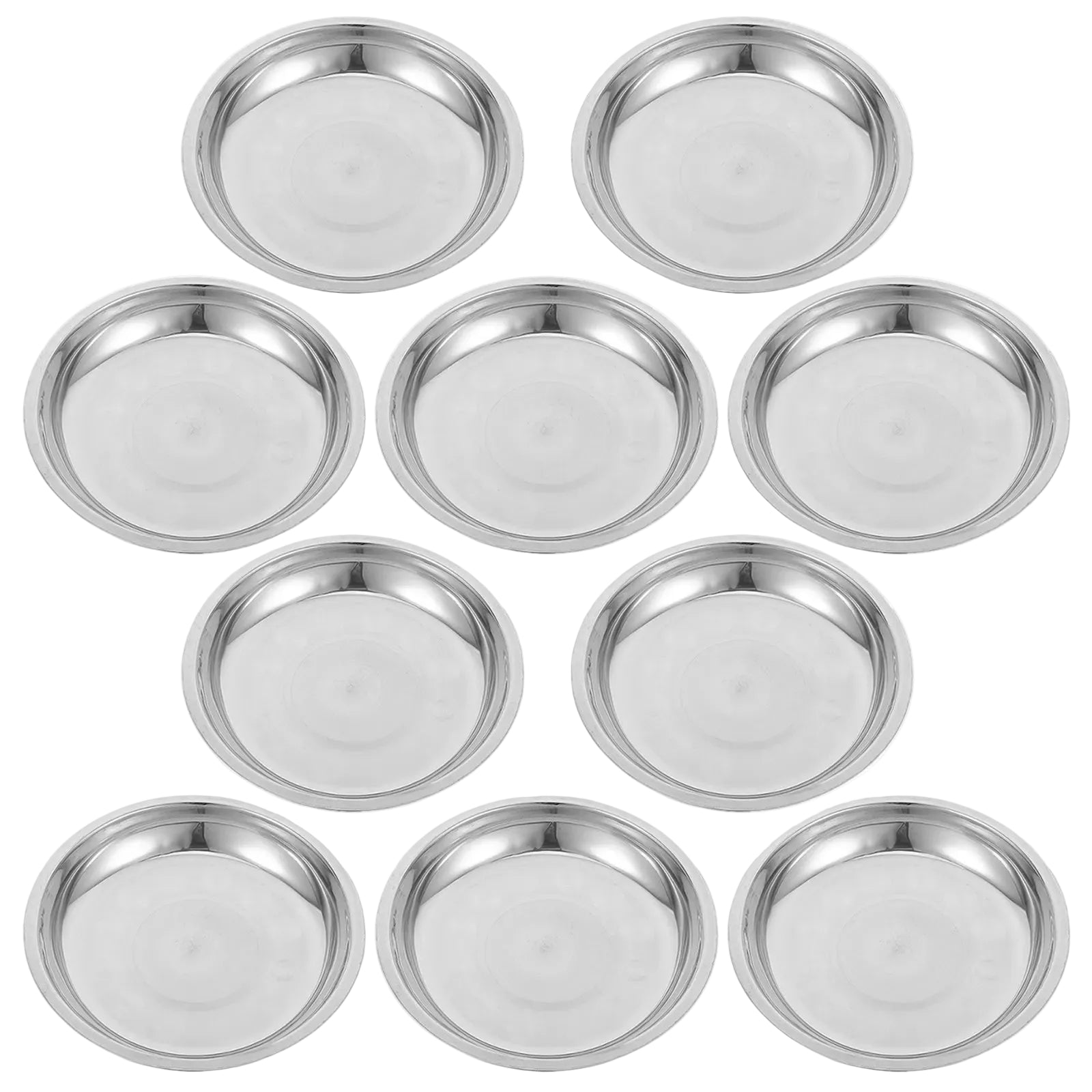 Flat Shallow Metal Feeding Pet Bowl