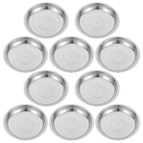 Flat Shallow Metal Feeding Pet Bowl