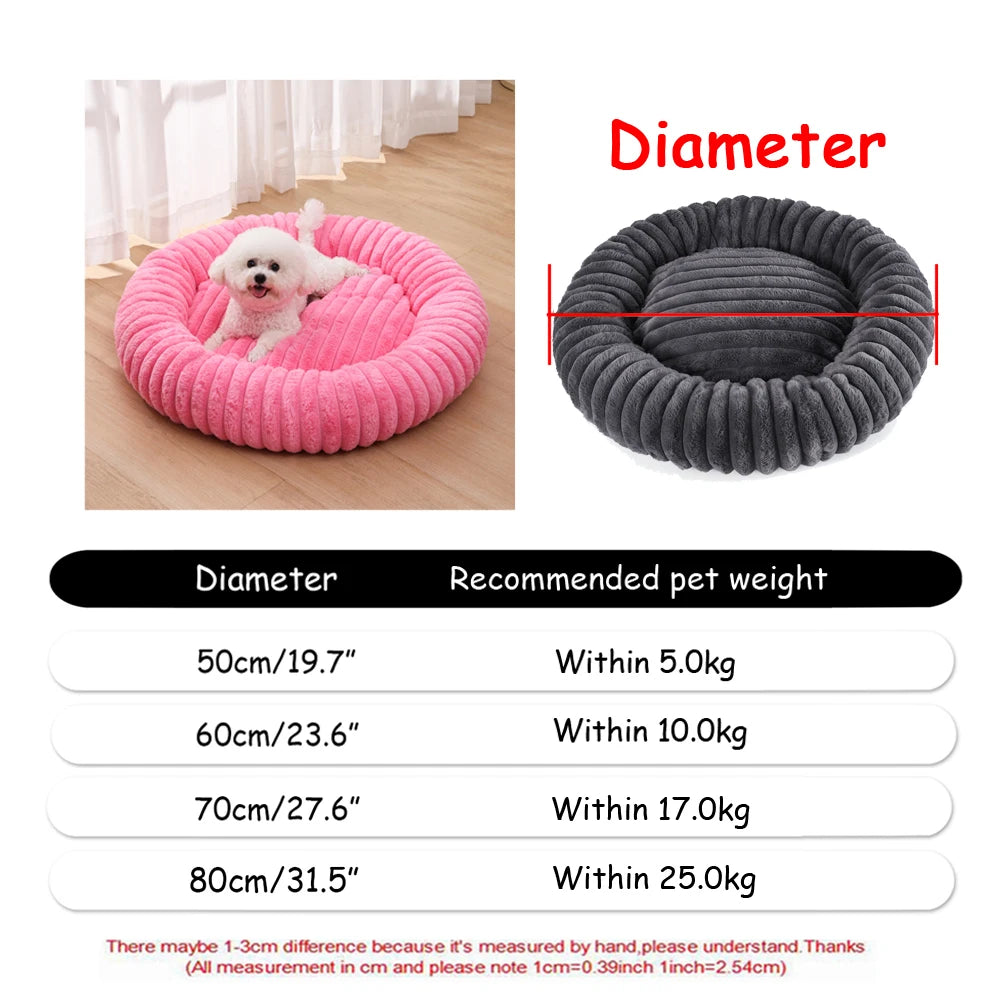 Extra-Large Plush Round Pet Bed