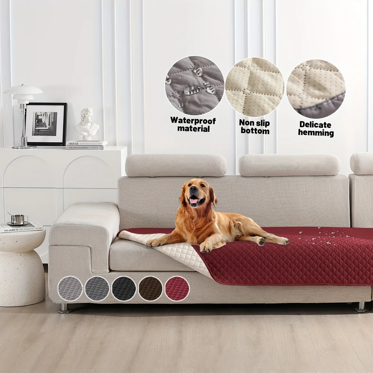 Waterproof dog bed cover available in multiple colours