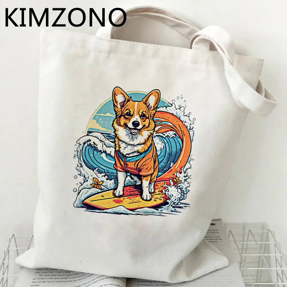 Corgi Cotton Tote Bag