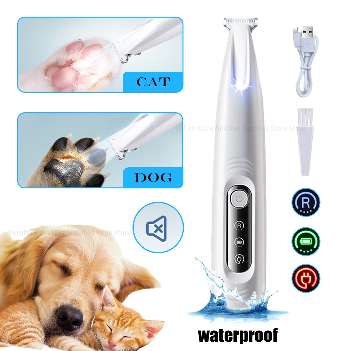 New Pet Paw Trimmer with LED Light