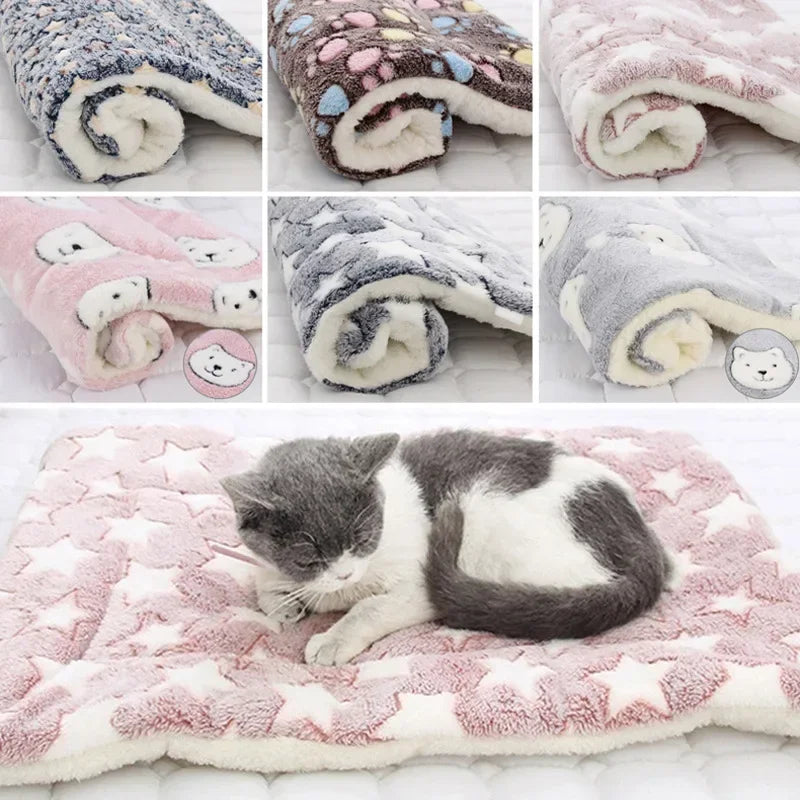 Washable Soft Fleece Pet Bed Blanket