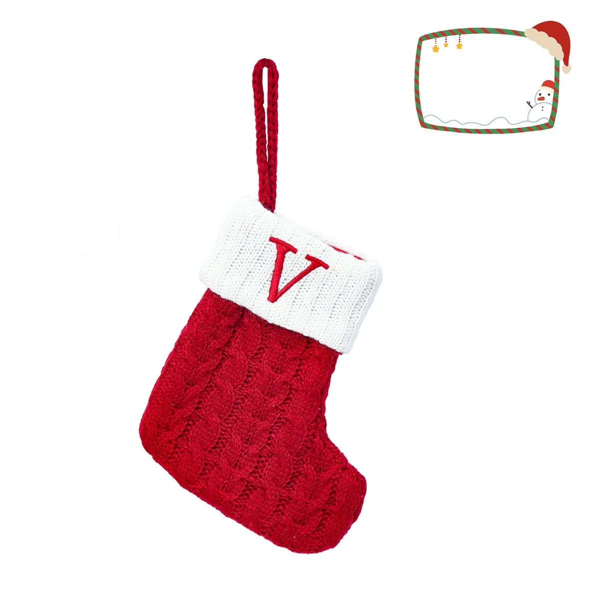 Knitted Snowflake Christmas Stocking