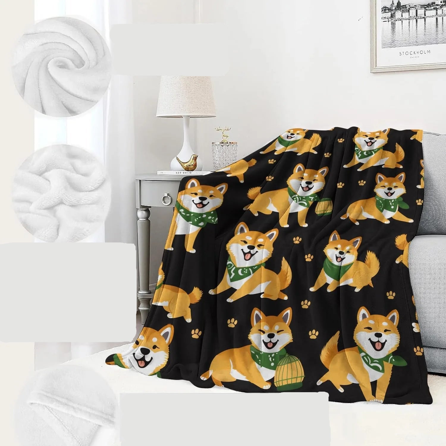 Throw Thin Blanket for Shiba Inu Lovers
