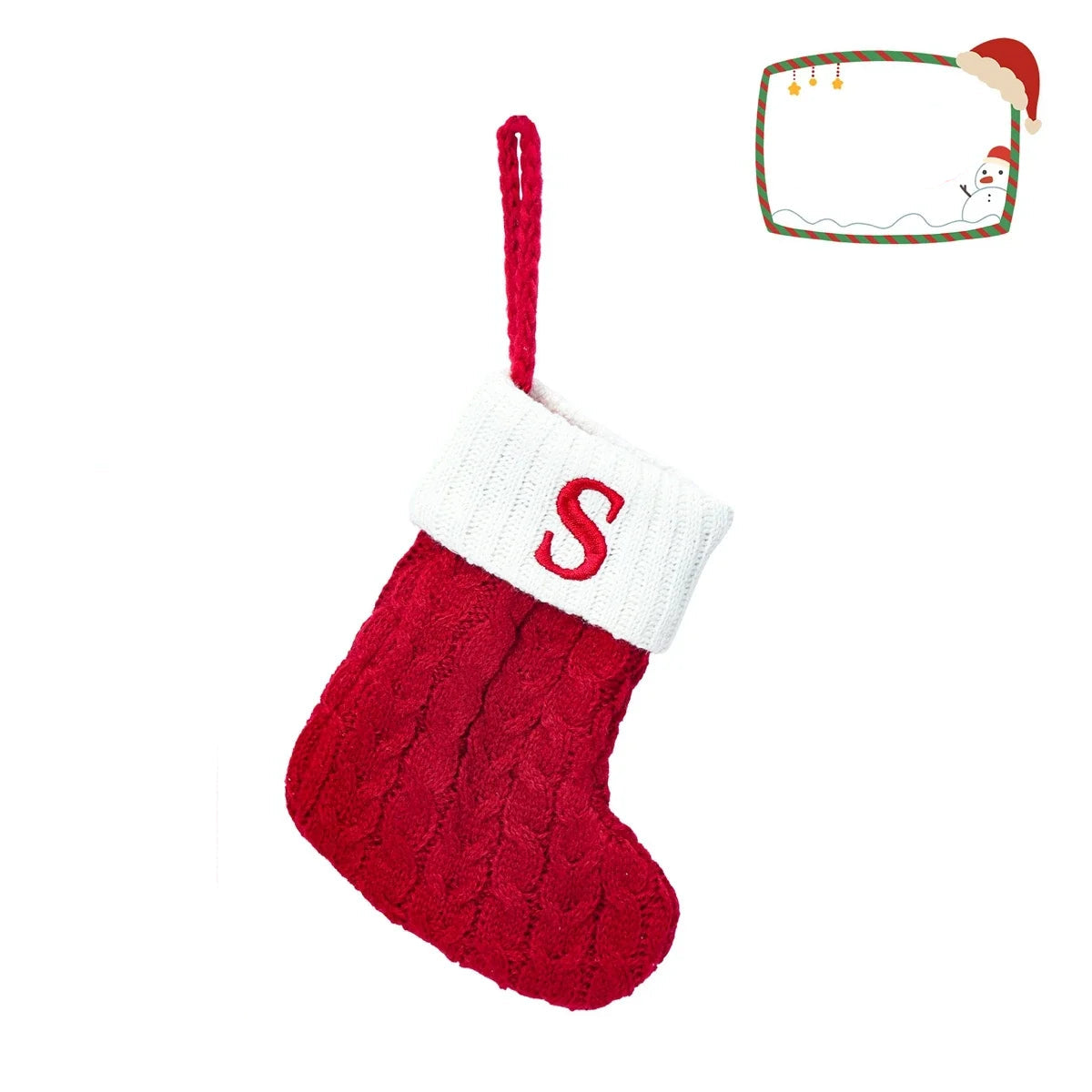 Knitted Snowflake Christmas Stocking