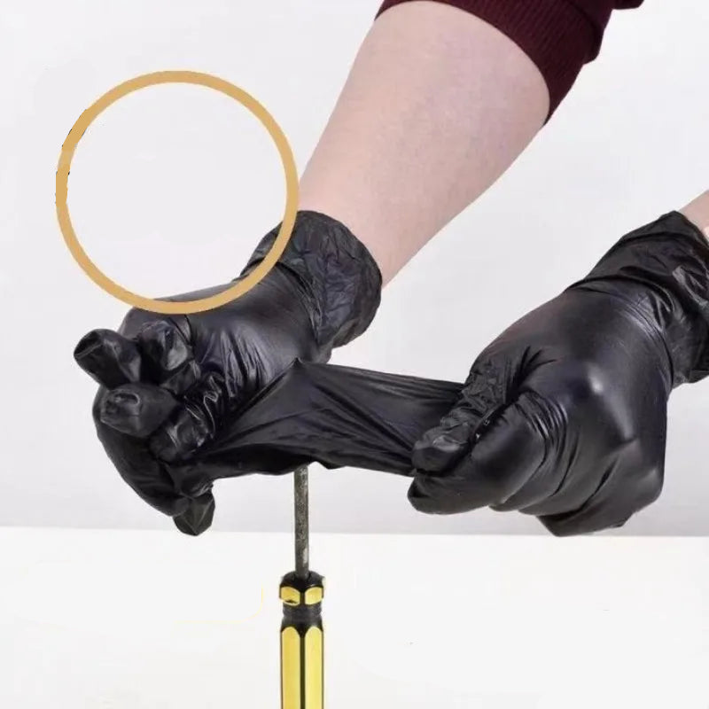 Disposable Black Latex Rubber Gloves