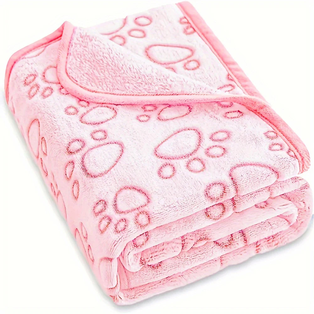 Soft and Cosy Paw Print Pet Blanket