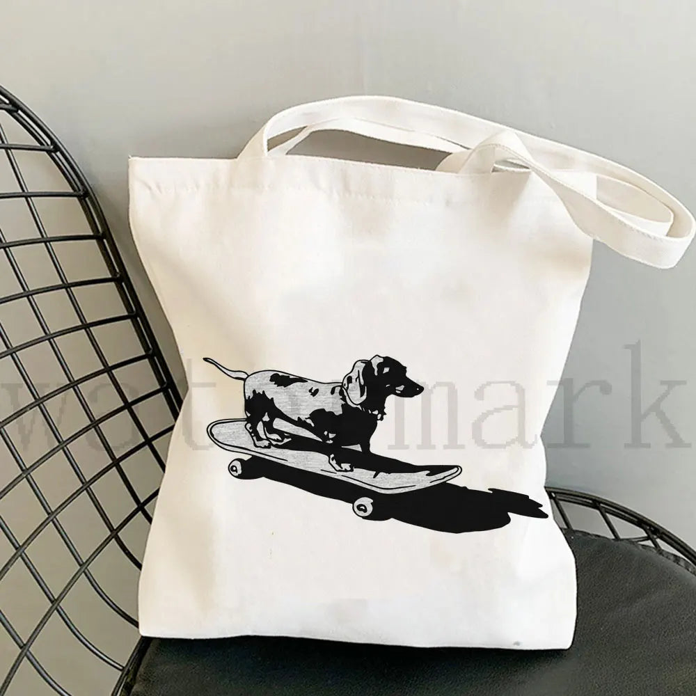 Dachshund Canvas Shopper Bag