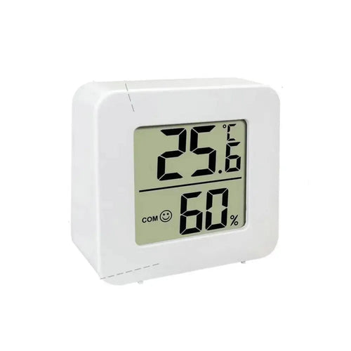room thermometer with humidity on a white background